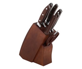 7-delni komplet nožev z lesenim stojalom, stabilen, eleganten, kakovosten Carl Schmidt Sohn Soltau 086848