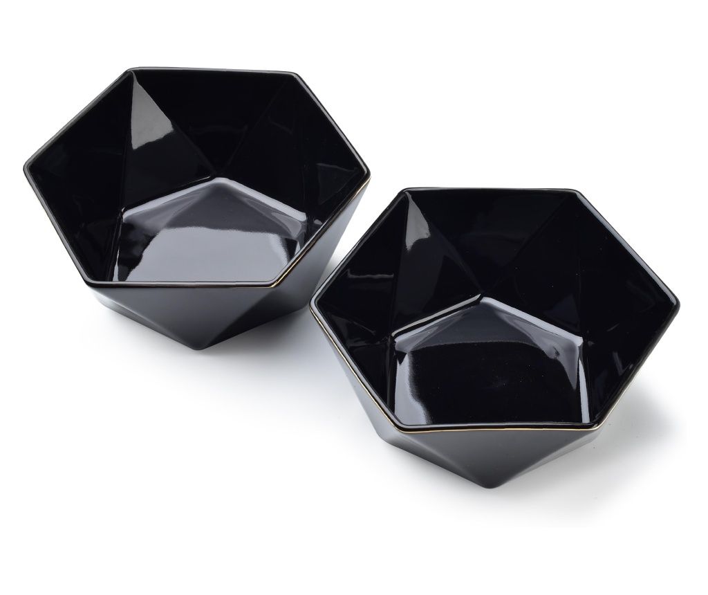 RALPH BLACK Set of 2 Bowls 15.5cm x 17cm x h7cm, 750ml capacity