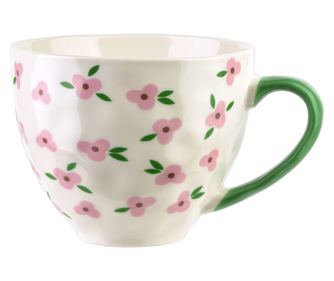 Skodelica FLORELLA 400 ml 11x15x9 cm rožnati cvetovi