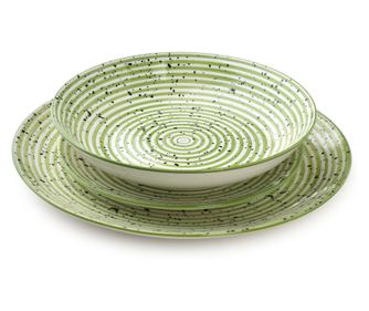 Jídelní souprava 18dílná STRIPES GREEN