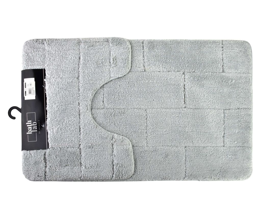 ZAC Set of 2 Bathroom Rugs 50x37/50x80cm light gray