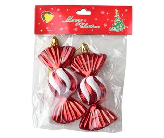 SANTA LILA Set de 2 Ornamente Bomboane 4x4x11cm