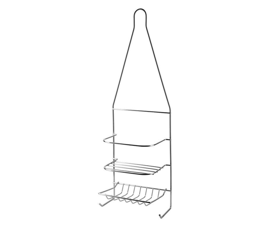 CARL SILVER Kopalniška polica 15x9.5x46cm, 2 police + 2 kaveljčka