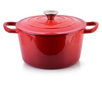 RODELUXE zománcozott öntöttvas lábas fedővel 24x31xh17cm