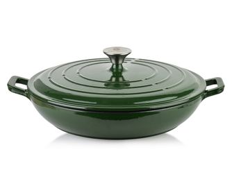 VERDELUXE Kastrol, nízký hrnec z litiny 31x31x6 cm 2,8 l