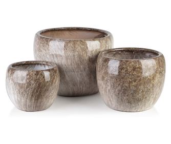 NEVA MARBLE Set de 3 Ghivece de Flori 37x37x29.5/28x28x24/20x20x19cm