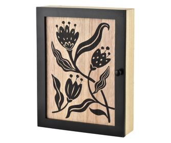 STACY Kutija za ključeve 26x20x5.5cm Crno cvijeće