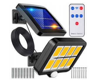 Lampa Solara cu Telecomanda MRG MGL8 , 160 Led, Led Cob, cu Cablu, 30W, IP65 Li-Ion, u 3 Moduri, Incarcare Solara, Senzor Miscar