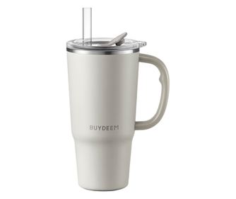 Termos Buydeem DS57-OW cu pai încorporat, 700 ml, Cald/rece până la 6 ore, Izolație în vid, Oțel inoxidabil, Fără BPA, Alb