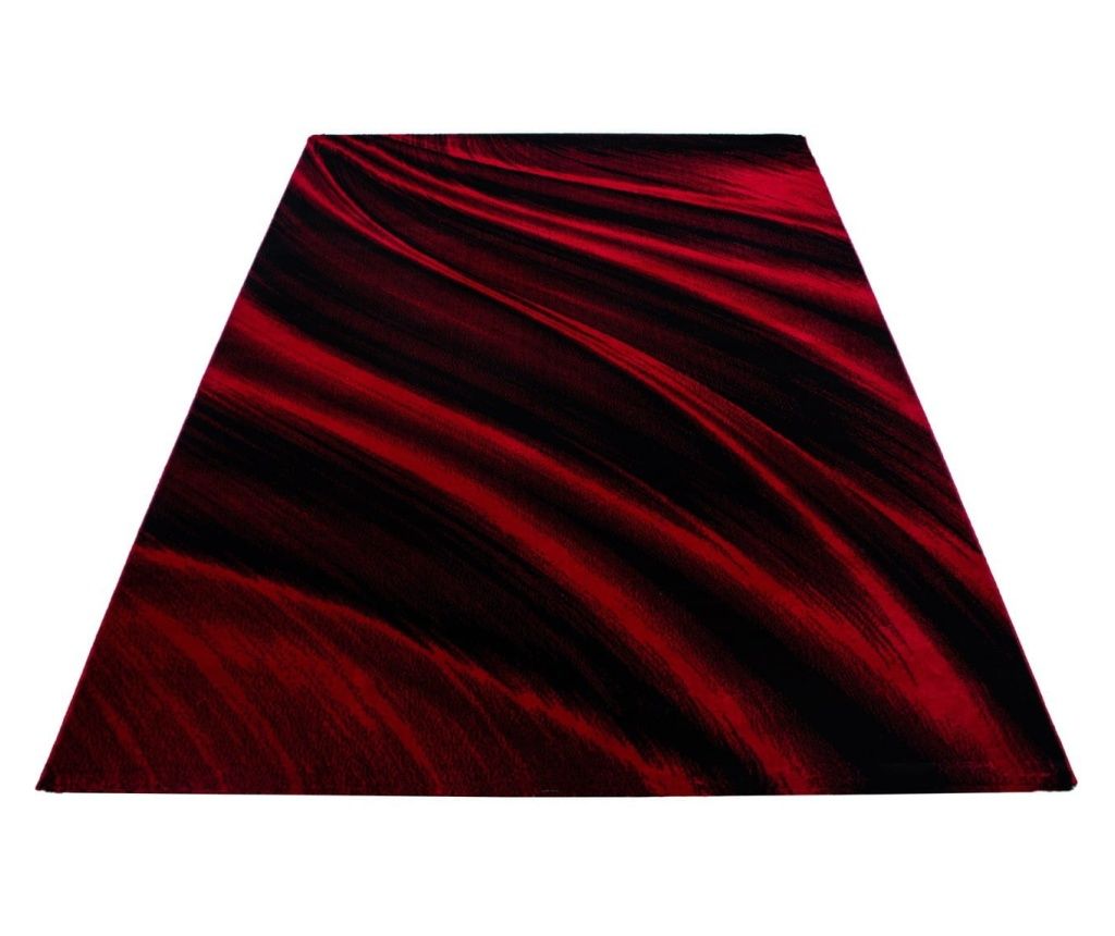 Modern Miami Red and Black Waves Rug 120 cm x 170 cm
