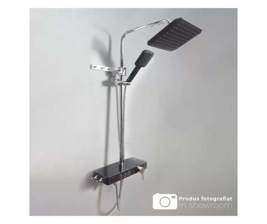 LCD Display Shower Column - Stainless Steel, Black & Silver