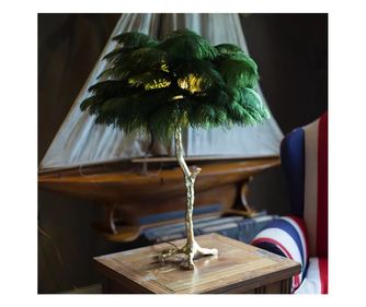 Lampa Karlita s peřím - Tmavě zelená