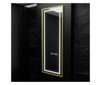 Pravokotno LED ogledalo, 45x140cm, Elena Radar Senzor Marcello, sistem proti rosenju, ura in termometer, zatemnitev, za oblačenj