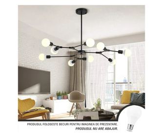 Nona luster, 9x E27, crni, metal