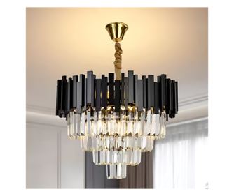 Lestenec BLOIS Nobile - 4xE14, premer 40 cm, črn, nastavljiva višina