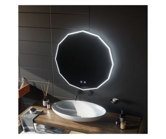 Okroglo LED ogledalo, 70 cm, VIVO Touch, sistem proti rosenju, zatemnitev