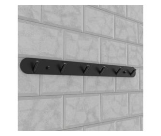 45cm Crni Aluminijski Držač za Ručnike i Kupaonski Pribor