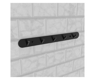 37 cm crni aluminijski držač za ručnike i kupaonske dodatke