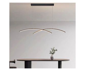 FLUIRA LED luster s daljinskim upravljačem, 30W, hladno/toplo/neutralno svjetlo, prigušivo, crno