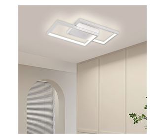LANDYN 62W LED luster s daljinskim upravljačem, 2 kvadrata, hladno/toplo/neutralno svjetlo, prigušivo, bijelo