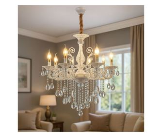 SANSSOUCI Kristalni Luster Magno, 8xE14, Promjer 70cm, Bijeli