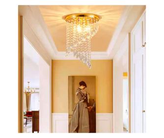 LINDERHOF Petito Kristalni Lestenec, Premer 25 cm, 2*E14, Sijajno Zlata