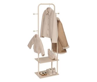 Cuier Lina cu etajere, metal, 45 x 31 x H 164 cm