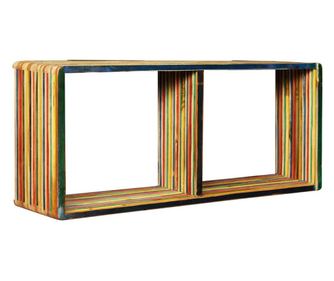 Set rafturi de perete 3 buc. Tec masiv reciclat Multicolor