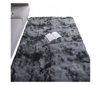 Covor din pluș, gri închis, moale, 300 x 200 cm