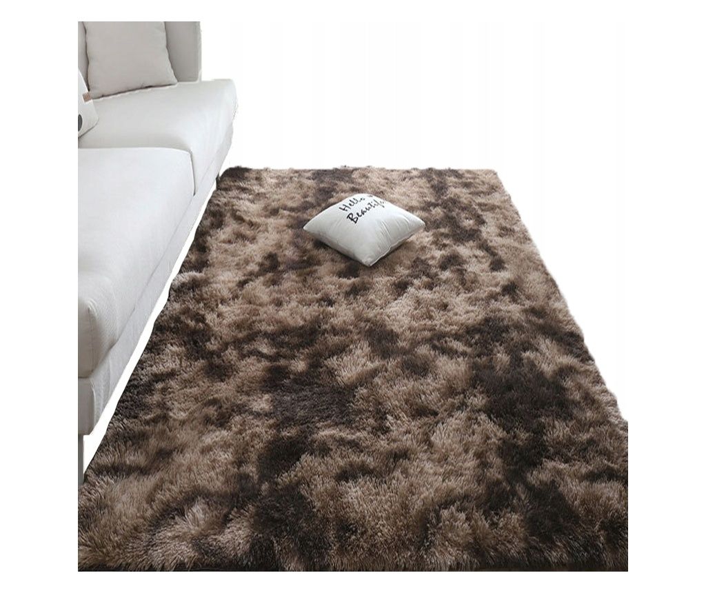Covor maro cu fir lung, 120x170 cm