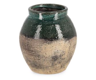 Rune Zelena/Smeđa Terakota Vaza za Cvijeće Ø18x19,5v