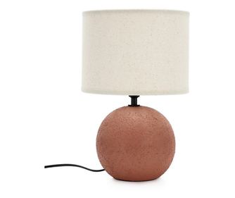Irvin Brown Ceramic Table Lamp with Cream Textile Shade Ø20x32h