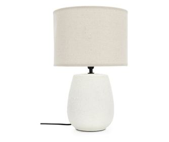 Irvin White Ceramic Table Lamp with Cream Fabric Shade Ø26x41.5h