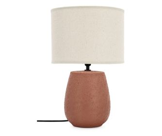 Irvin Brown Ceramic Table Lamp with Cream Fabric Shade Ø26x41,5h