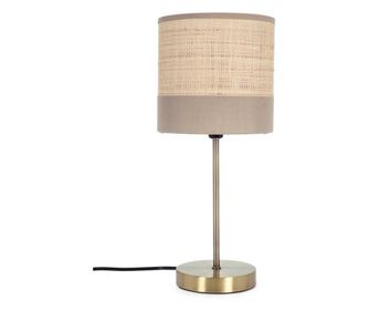 Aylen Gold Metal Lamp with Natural Beige Fabric Shade Ø16.5x40h