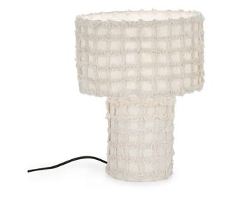 Devang Beige Metal Cotton Bedside Lamp Ø25x36h