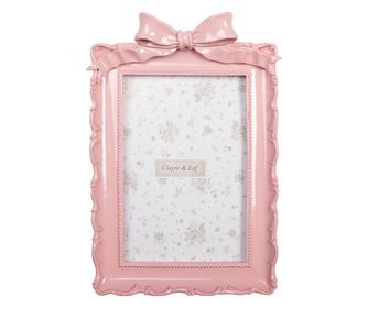 Ροζ κορνίζα φωτογραφιών για τραπέζι/τοίχο 15x4x21 εκ. / 10x15 εκ.