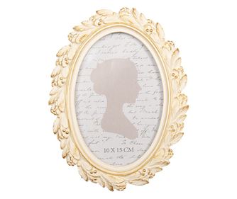 Beige and Gold Polyresin Tabletop Photo Frame 15x2x20 cm / 10x15 cm