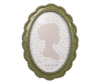 Green Polyresin Tabletop Photo Frame 13x2x18 cm / 10x15 cm