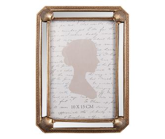 Gold Tabletop Photo Frame with Mirror 13x2x18 cm / 10x15 cm