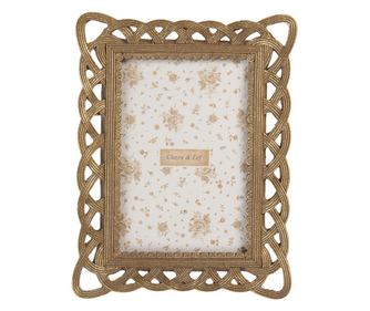 Golden Tabletop Photo Frame 16x3x20 cm / 10x15 cm