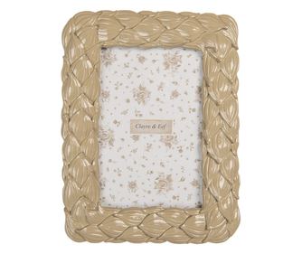 Beige Poliresin Table/Wall Photo Frame 16x2x21 cm / 10x15 cm