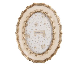 Bijeli i zlatni okvir za fotografije od polirezina za stol/zid 16x2x21 cm / 10x15 cm