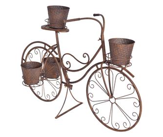 Smeđi Željezni Stalak za Cvijeće za Bicikl 107x35x70 cm