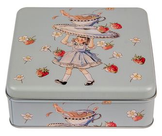 Šarena metalna kutija za pohranu 17x17x6 cm