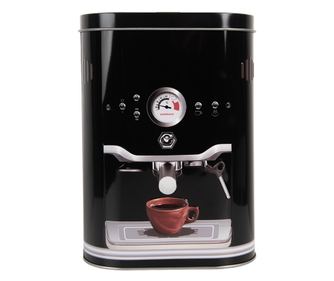 Multicolor Metal Coffee Storage Container 14x8x19 cm