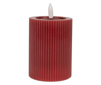 Lumanare ceara rosie cu led  Ø 8x13 cm