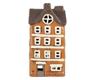 Multicolor Ceramic Christmas House Candle 12x10x23 cm