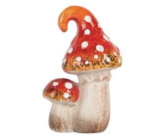 Többszínű kerámia gomba figura 8x6x12 cm