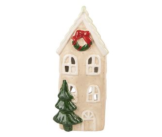Christmas Candle Multicolored Ceramic House 9x8x20 cm